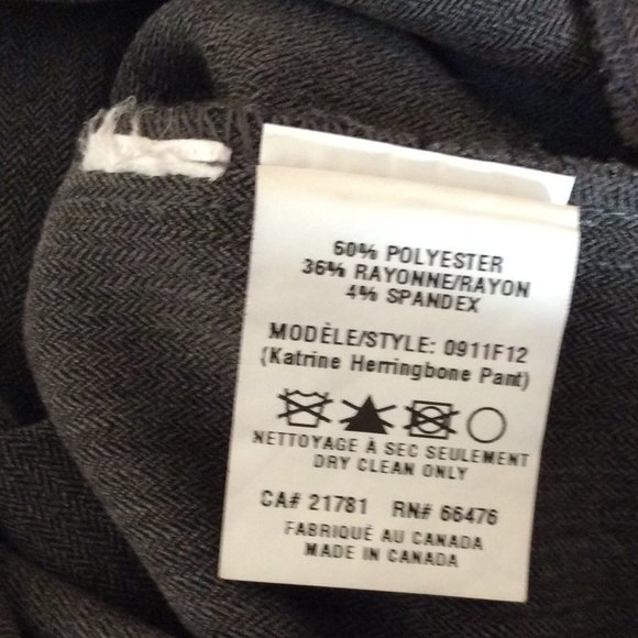 Ladies Tommy Hilfiger | Gray | Herringbone Dress Pants | Sz. 8 | Made in Canada - Picture 7 of 8